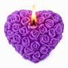 svíčka srdce s růžemi fialová